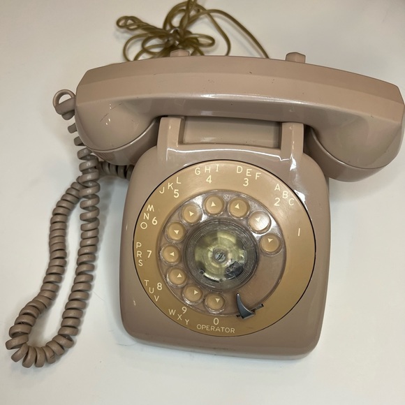 Rotary phone vintage Automatic Electric USA beige with original cords - Picture 1 of 9